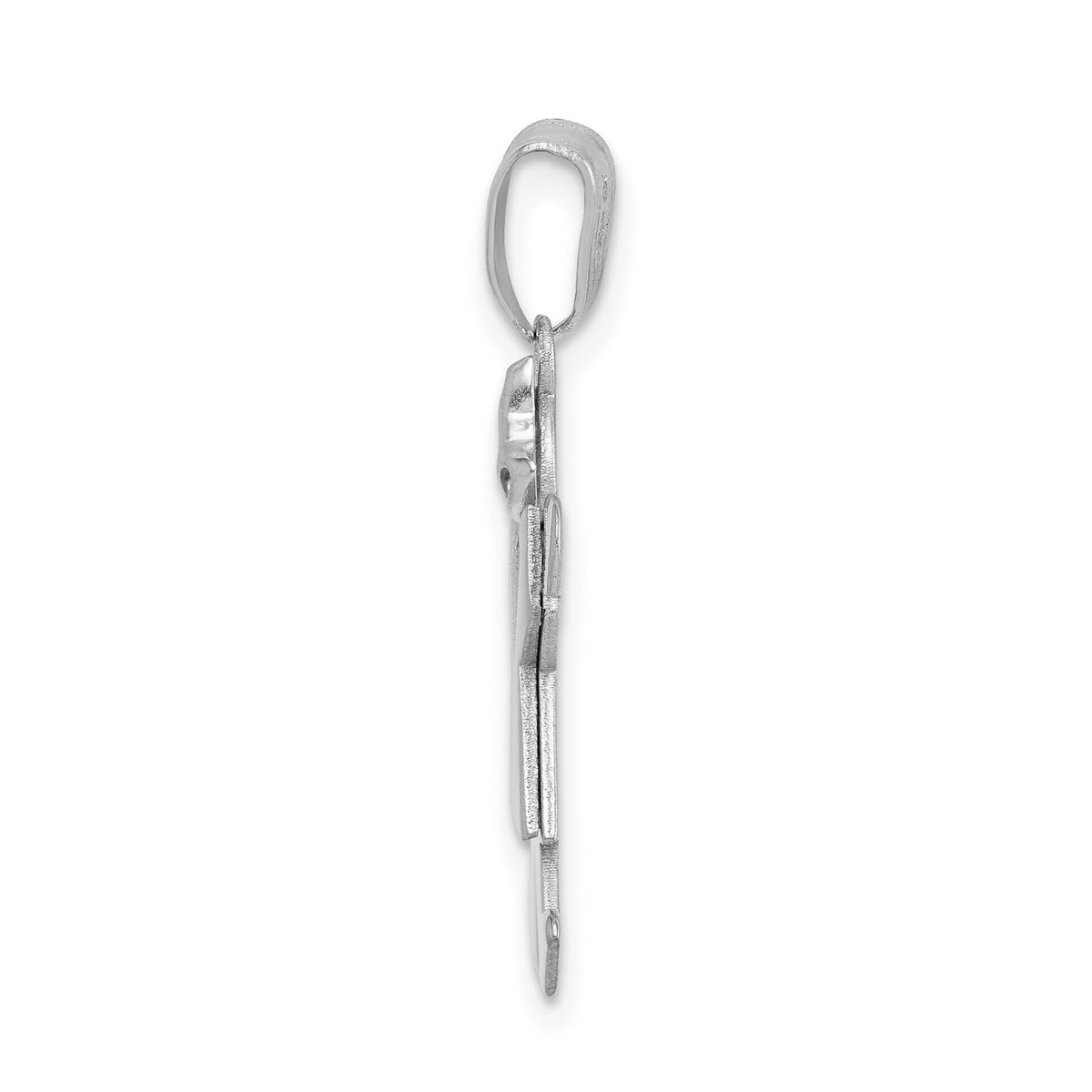 14k White Gold Small Girl w/Bow on Left Engravable Charm-XK305