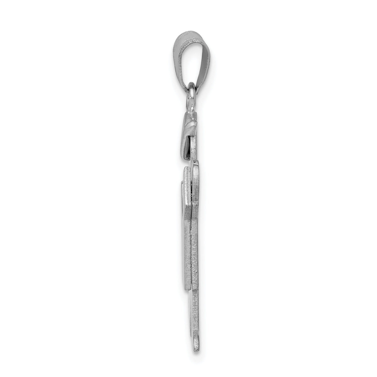 14k White Gold Medium Boy w/Hat on Left Engravable Charm-XK316