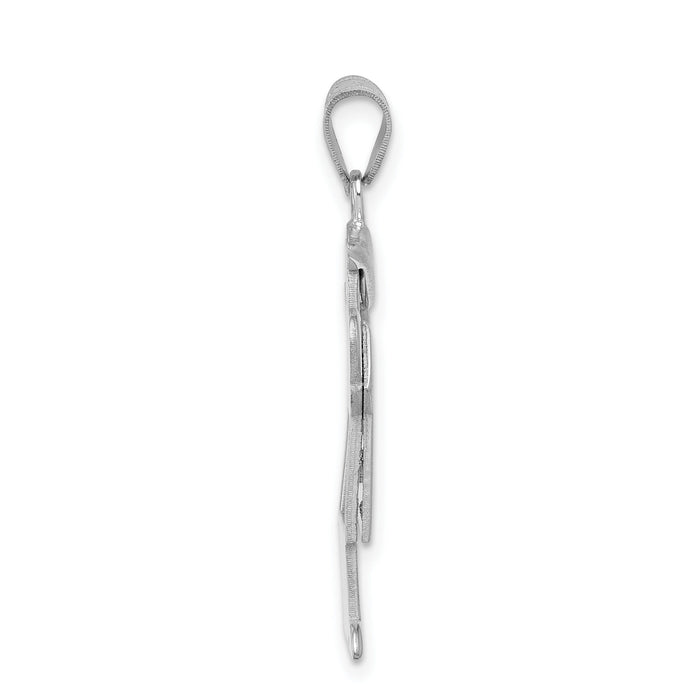 14k White Gold Medium Boy w/Hat on Right Engravable Charm-XK323