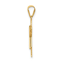 14k Satin Engravable Girl w/Ruffled Skirt Charm-XK349