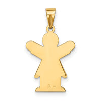14k Satin Engravable Girl w/Ruffled Skirt Charm-XK349