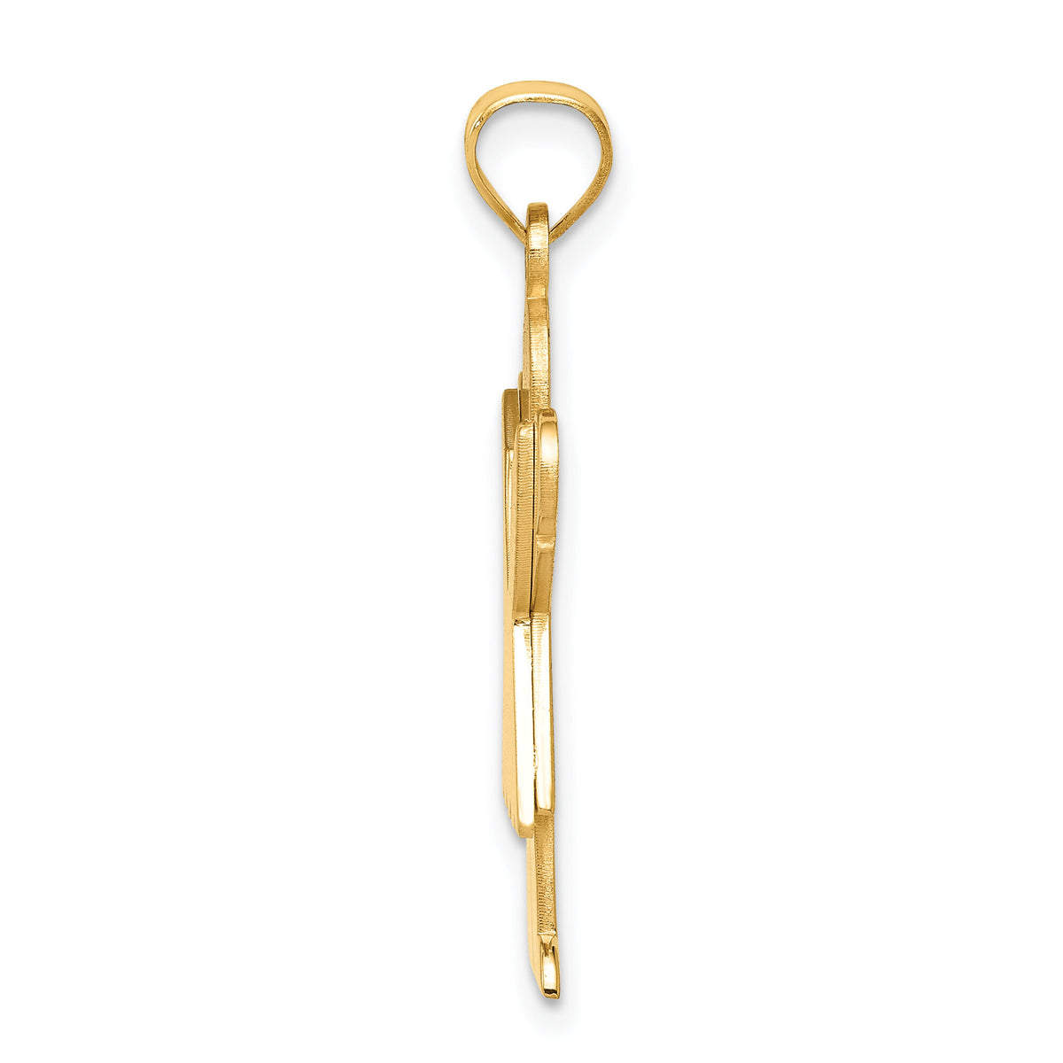 14k Solid Satin Engravable Girl w/Ruffled Skirt Charm-XK361