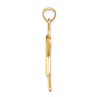 14k Solid Satin Engravable Girl w/Ruffled Skirt Charm-XK361