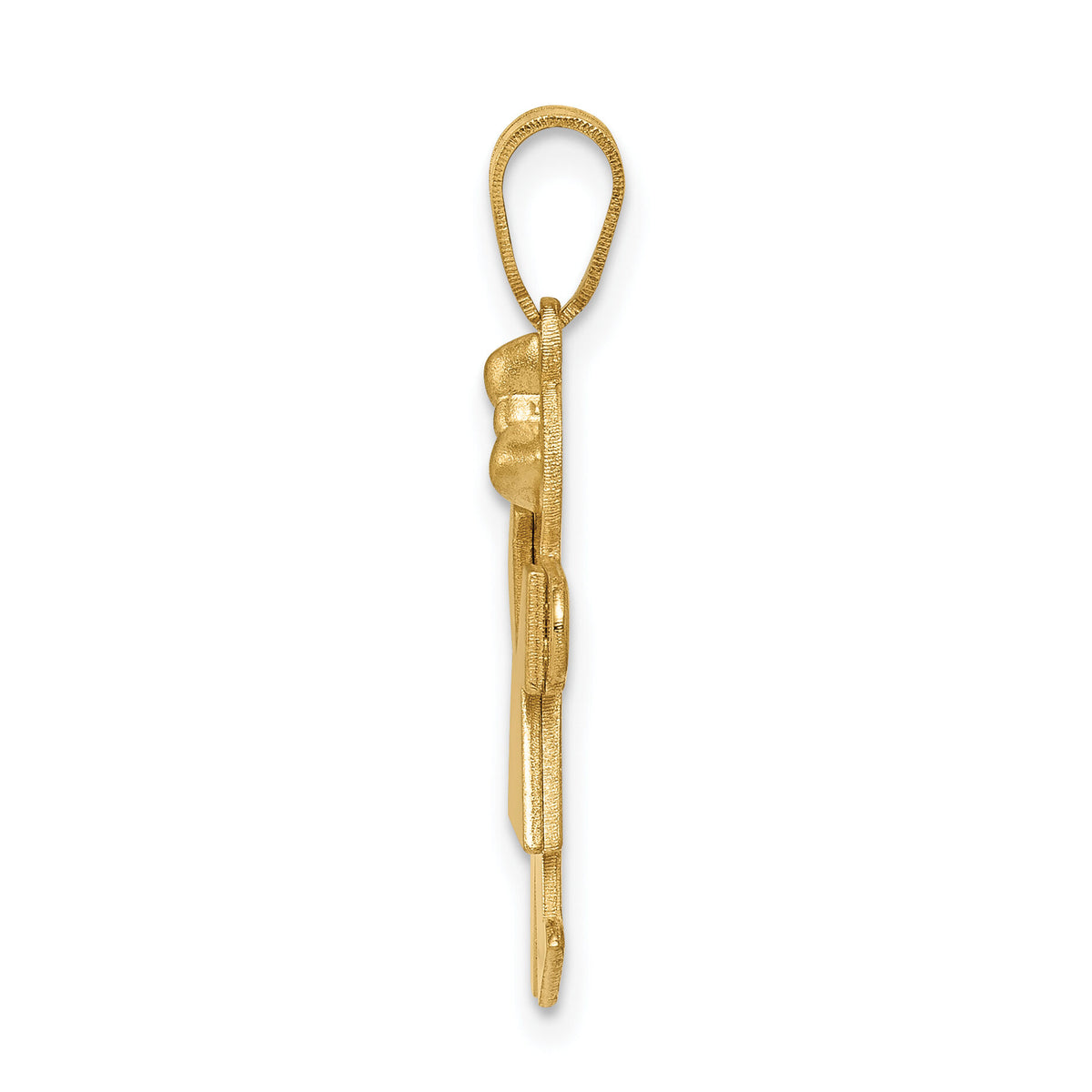 14k Solid Engravable Girl with Bow on Right Charm-XK373