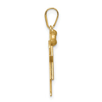 14k Solid Engravable Girl with Bow on Left Charm-XK375