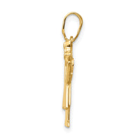 14k Solid Engravable Girl with Bow on Right Charm-XK376