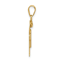 14k Solid Engravable Boy with Hat on Right Charm-XK377