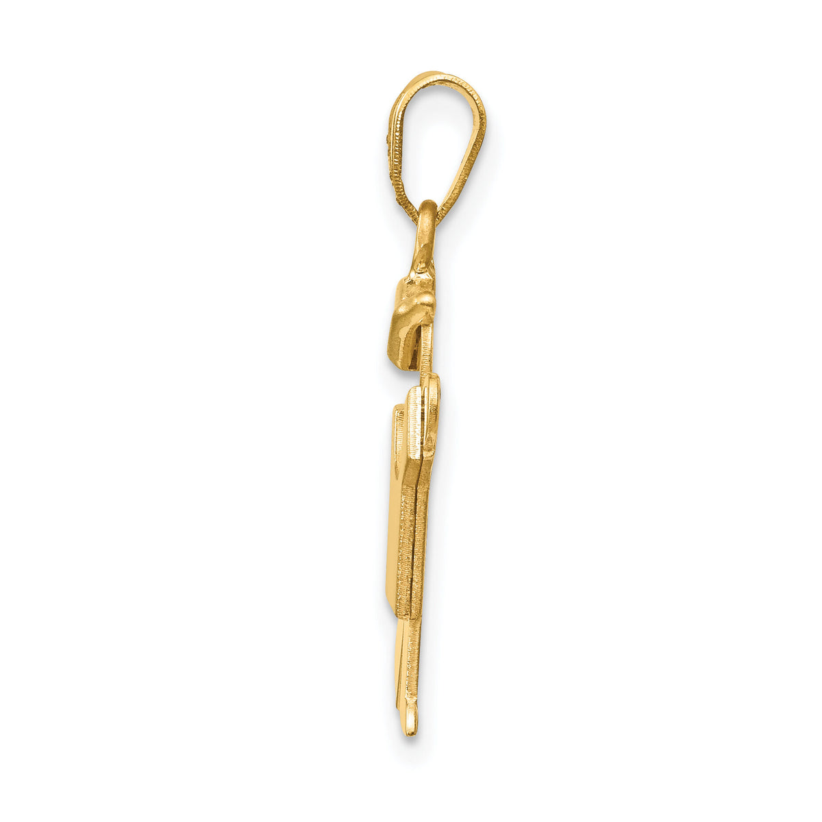 14k Solid Engravable Boy with Hat on Left Charm-XK378