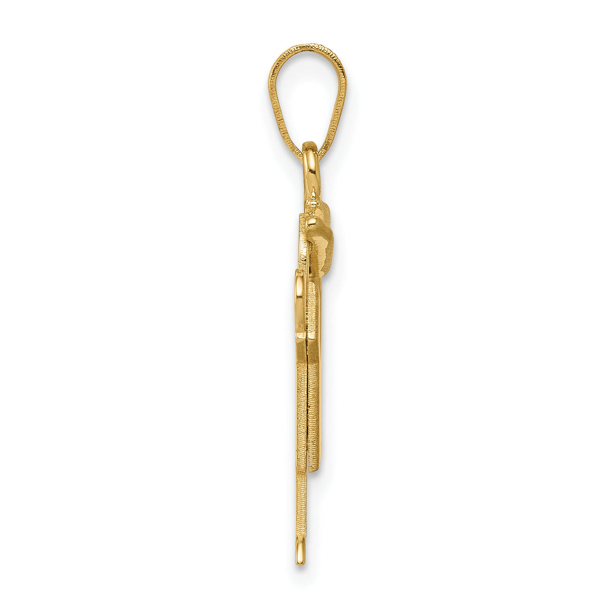 14k Solid Engravable Boy with Hat on Right Charm-XK379