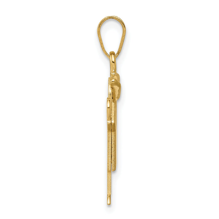 14k Solid Engravable Boy with Hat on Right Charm-XK379