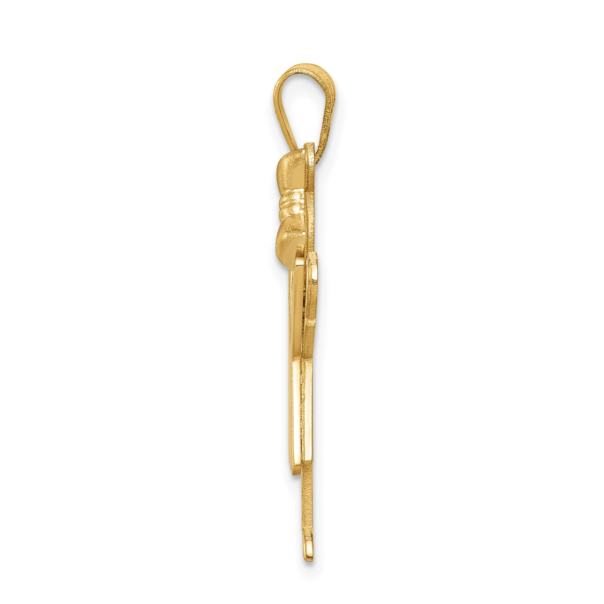14k Solid Engravable Girl with Bow on Right Charm-XK384