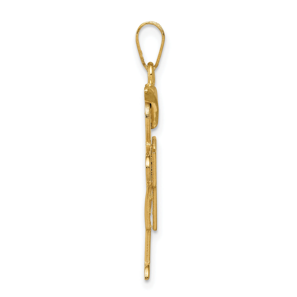 14k Solid Engravable Boy with Hat on Right Charm-XK385