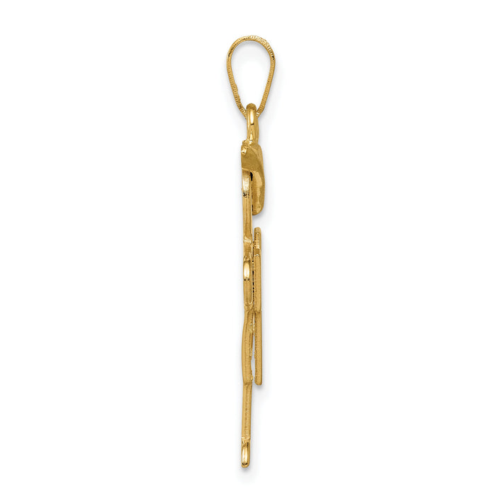 14k Solid Engravable Boy with Hat on Right Charm-XK385
