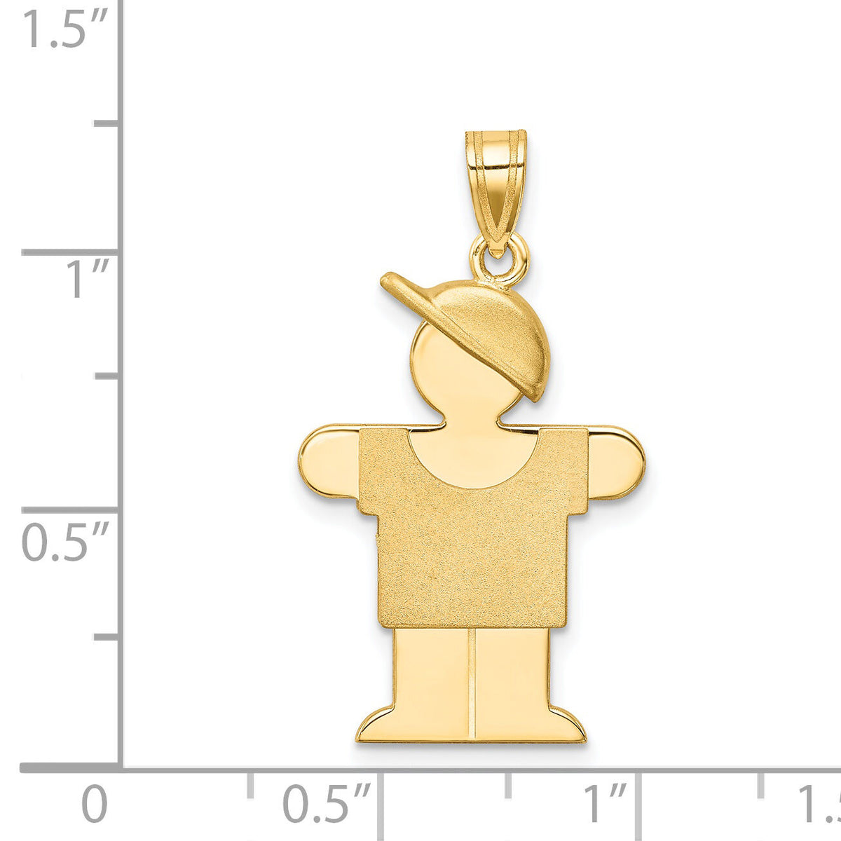 14k Solid Engravable Boy with Hat on Right Charm-XK385