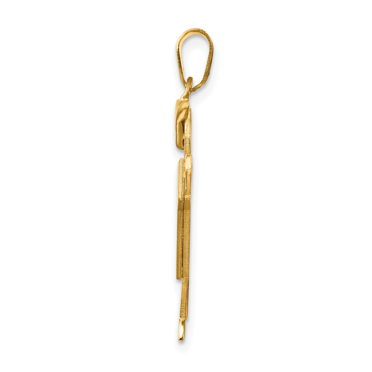 14k Solid Engravable Boy with Hat on Left Charm-XK386