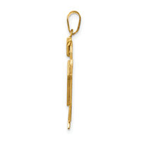 14k Solid Engravable Boy with Hat on Left Charm-XK386