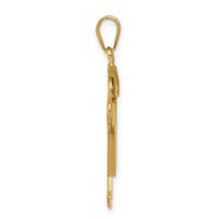 14k Solid Engravable Boy with Hat on Right Charm-XK387