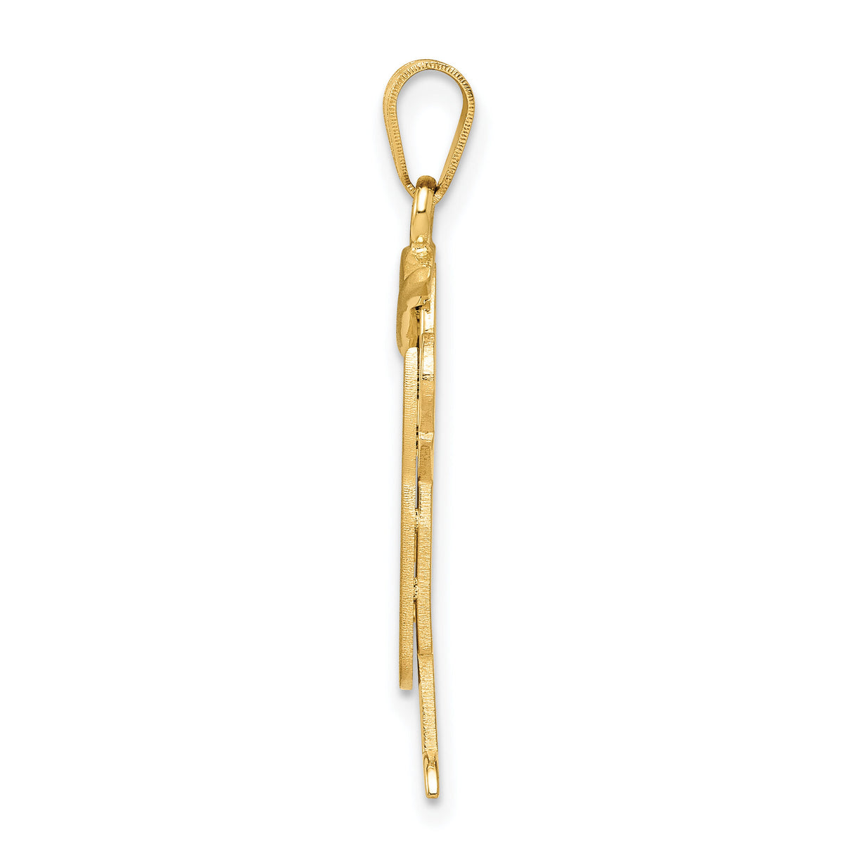 14k Solid Engravable Boy in Overalls with Hat on Left Charm-XK389