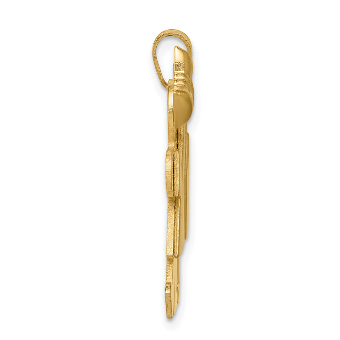 14k Solid Engravable Girl on Left and Boy on Right Charm-XK391