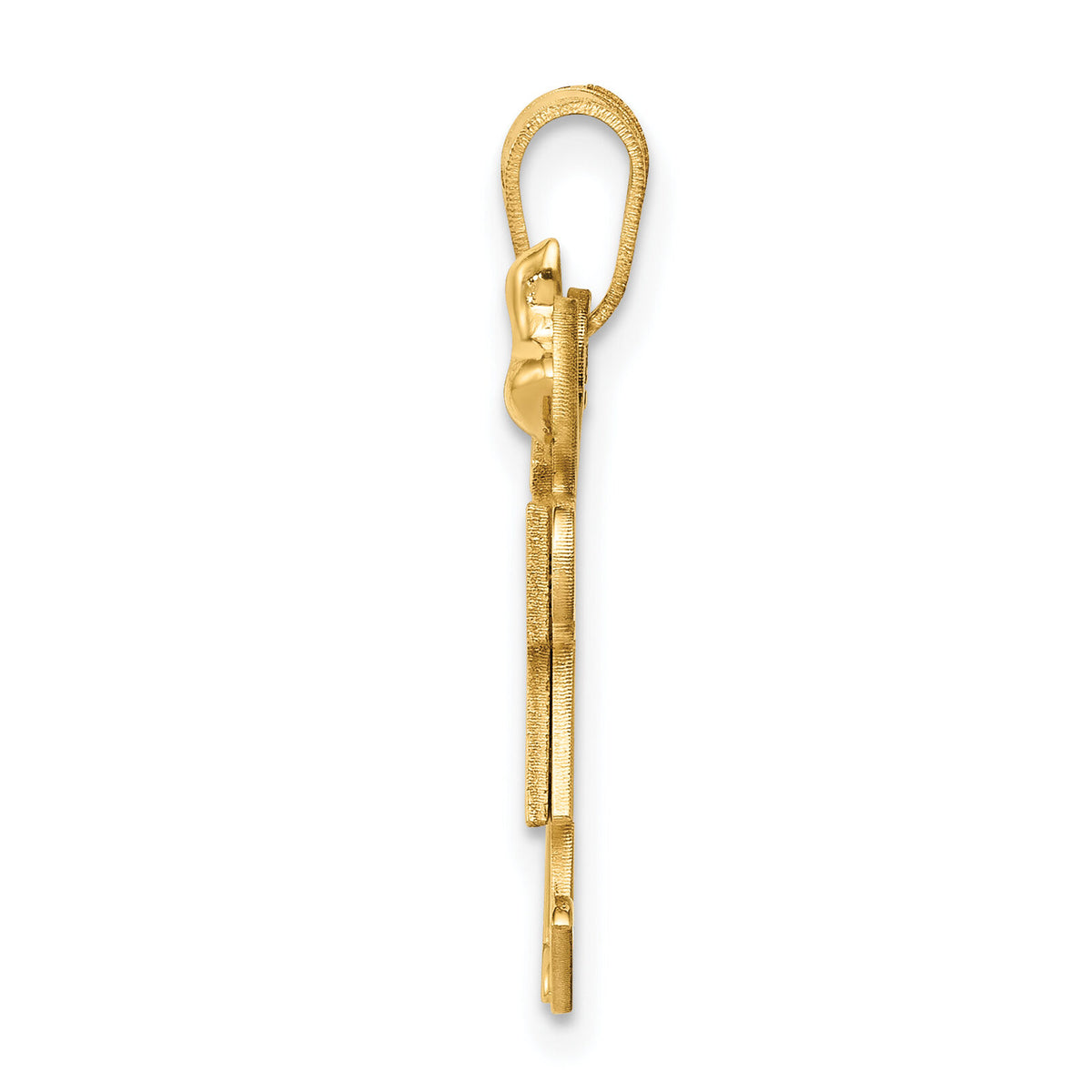 14k Solid Engravable Small Double Girls Charm-XK393
