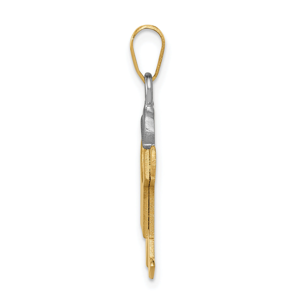 14k Two-Tone Small Boy with Hat on Right Engravable Charm-XK398