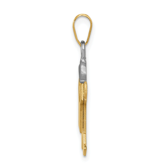14k Two-Tone Small Boy with Hat on Right Engravable Charm-XK398