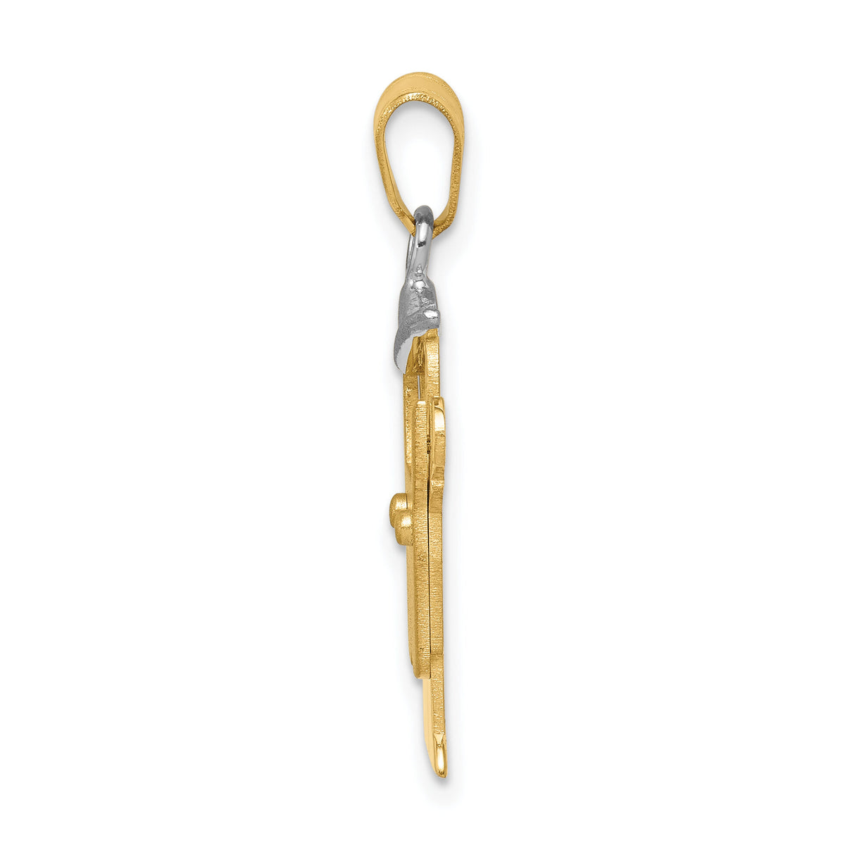 14k Two-Tone Small Boy with Hat on Left Engravable Charm-XK399