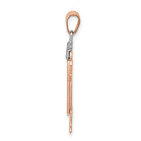 14k Two-Tone Large Boy with Hat on Left Engravable Charm-XK406