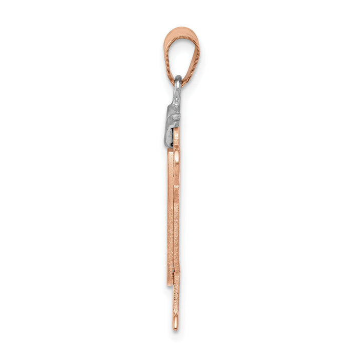14k Two-Tone Large Boy with Hat on Left Engravable Charm-XK406