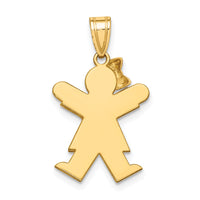 14k Two-Tone Small Girl with Bow on Left Engravable Charm-XK408