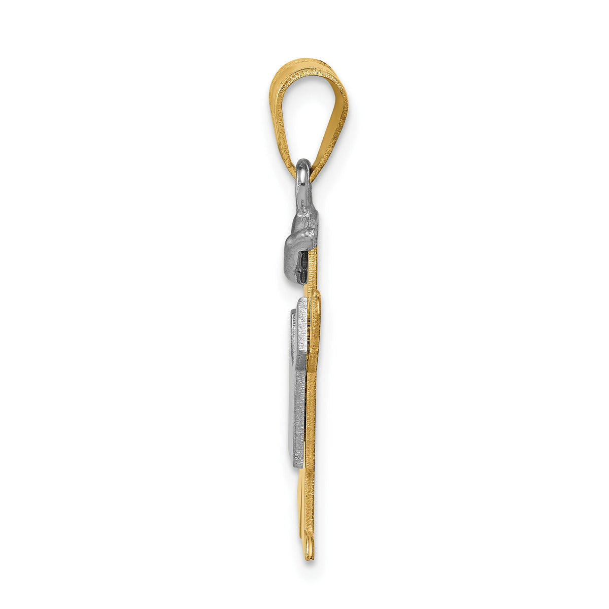 14k Two-Tone Small Boy with Hat on Left Engravable Charm-XK410