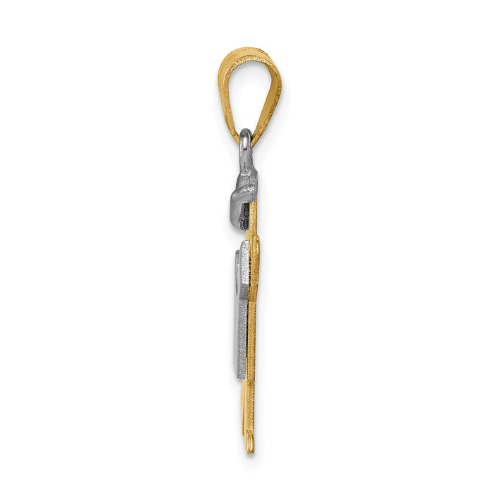 14k Two-Tone Small Boy with Hat on Left Engravable Charm-XK410