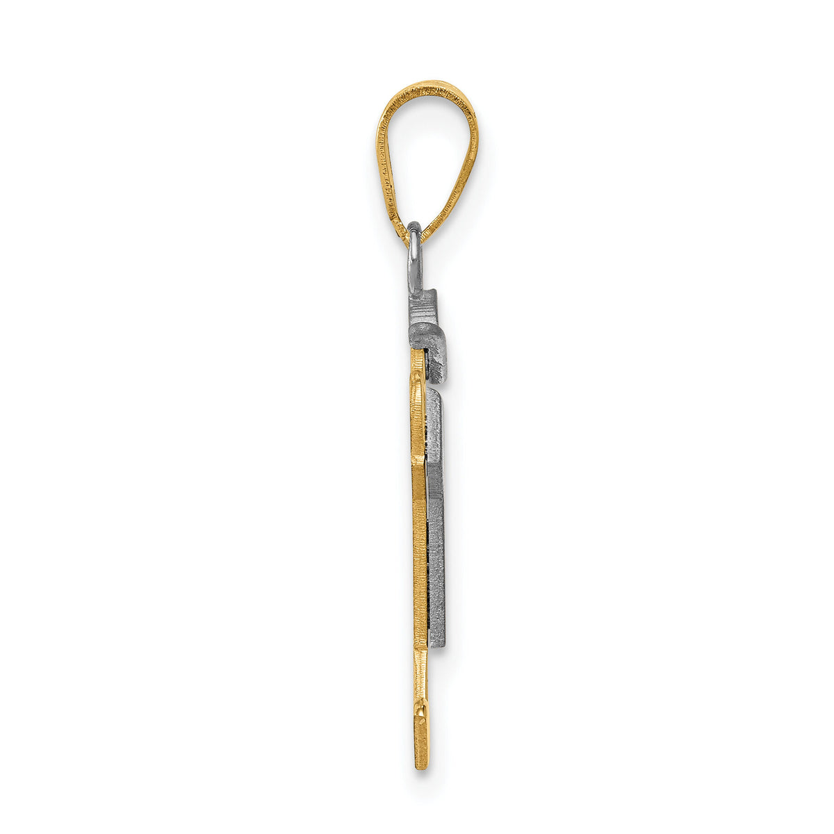 14k Two-Tone Small Boy with Hat on Right Engravable Charm-XK411