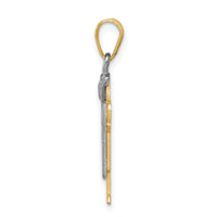 14k Two-Tone Small Boy with Hat on Left Engravable Charm-XK413