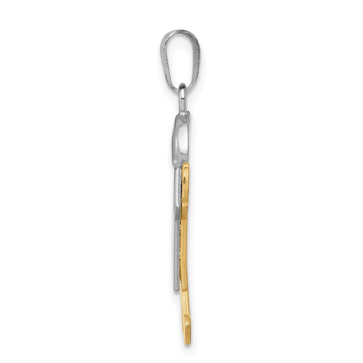 14k Two-Tone Large Boy with Hat on Right Engravable Charm-XK416