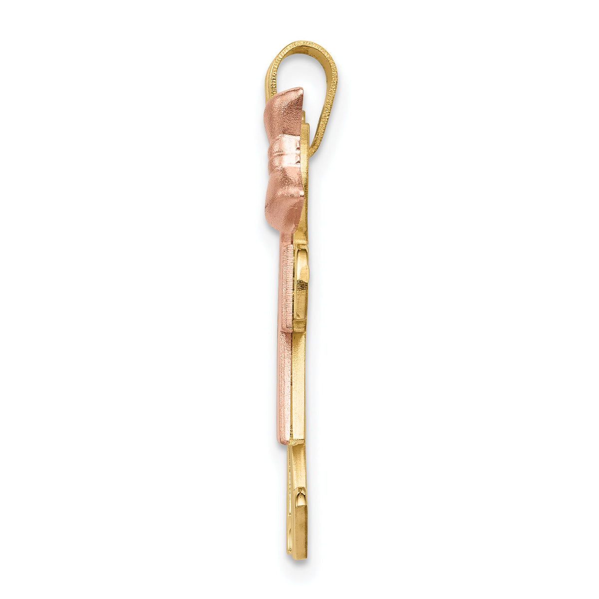 14k Tri-Color Large Boy on Left and Girl on Right Engravable Charm-XK419