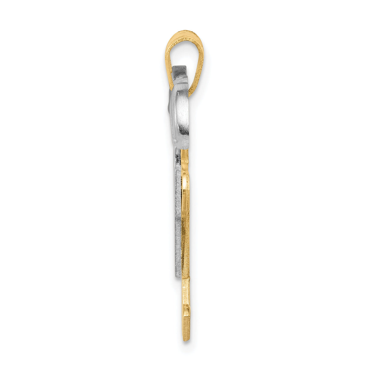 14k Two-Tone Large Double Boys Engravable Charm-XK421