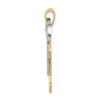 14k Two-Tone Large Double Boys Engravable Charm-XK421