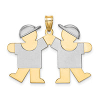 14k Two-Tone Large Double Boys Engravable Charm-XK421