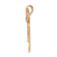 14k Two-Tone Large Double Girls Engravable Charm-XK422