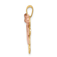 14k Two-Tone Small Double Girls Engravable Charm-XK423