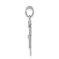 14k White Gold Small Boy with Hat on Left Engravable Charm-XK426