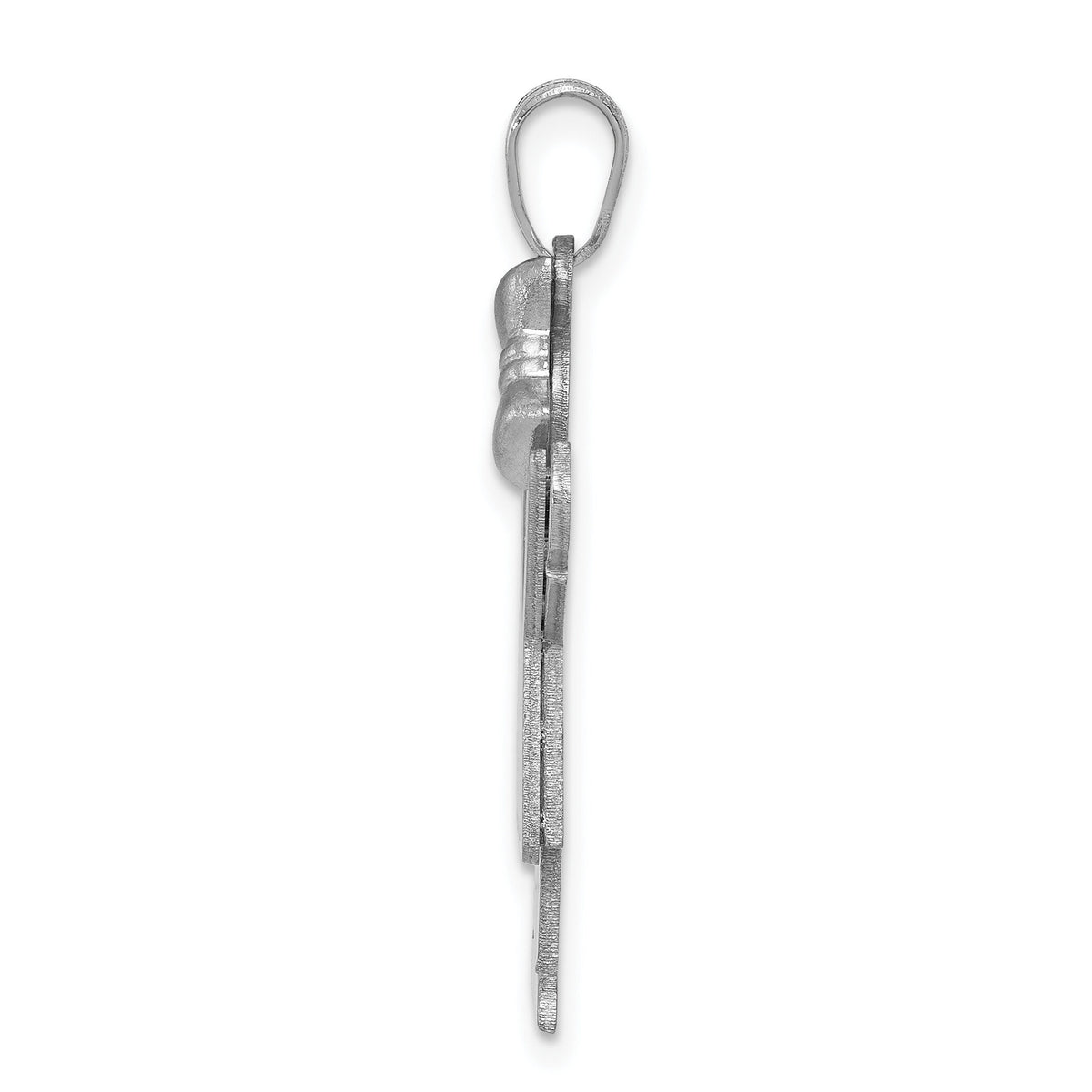 14k White Gold Medium Girl with Bow on Right Engravable Charm-XK427