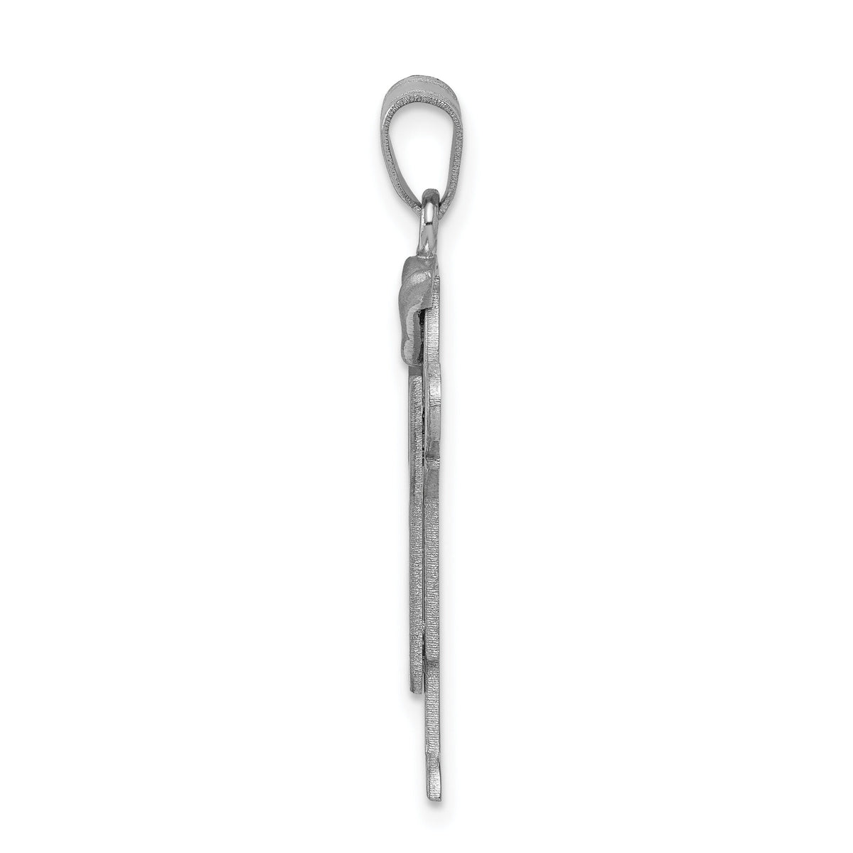 14k White Gold Medium Boy with Hat on Left Engravable Charm-XK428