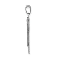 14k White Gold Medium Boy with Hat on Left Engravable Charm-XK428