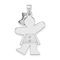 14k White Gold Large Boy with Hat on Right Engravable Charm-XK430