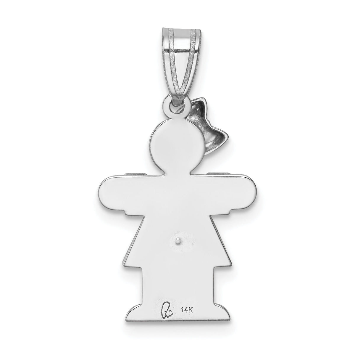 14k White Gold AA Diamond Kid Pendant-XK431AA