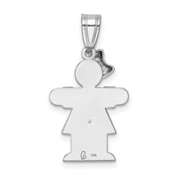 14k White Gold AA Diamond Kid Pendant-XK431AA