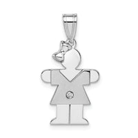 14k White Gold AA Diamond Kid Pendant-XK431AA