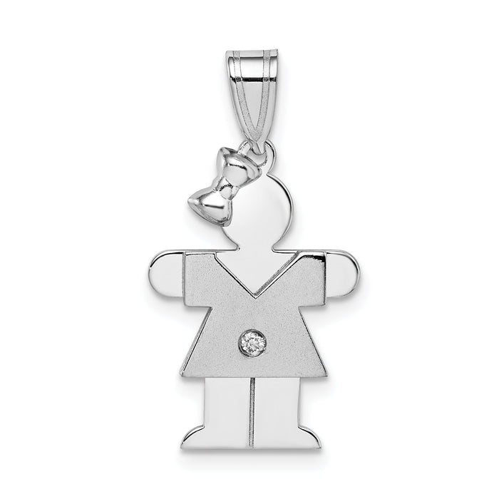 14k White Gold AA Diamond Kid Pendant-XK431AA